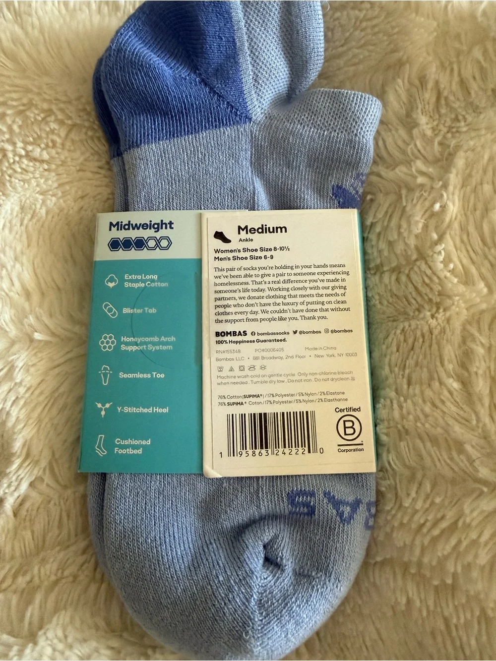 Bombas Women’s ceil Blue and Royal Blue Ankle Athletic Socks